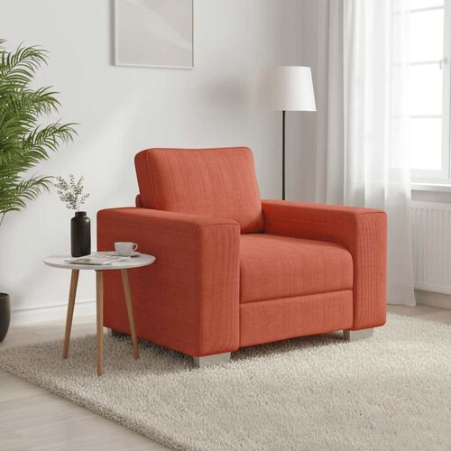 SOFA fotelja crveno narančasta 100x77x82 cm korduro tkanina - Crveno-narančasta 1 100 cm Slike