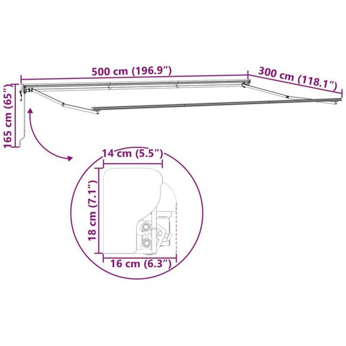 vidaXL Okvir tende Krema 500 &times; 300 cm Poliester s PU premazom Cijene