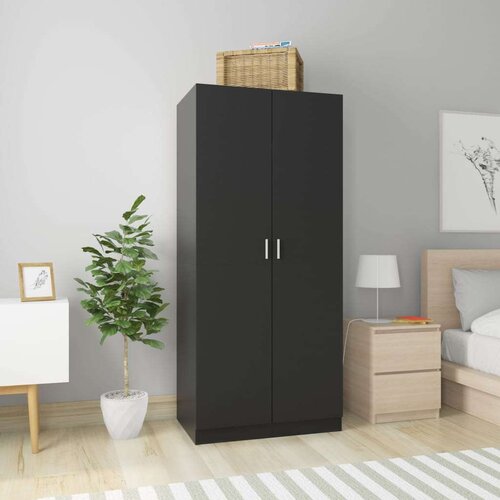 vidaXL Ormar crni 80 x 52 x 180 cm od konstruiranog drva Cene