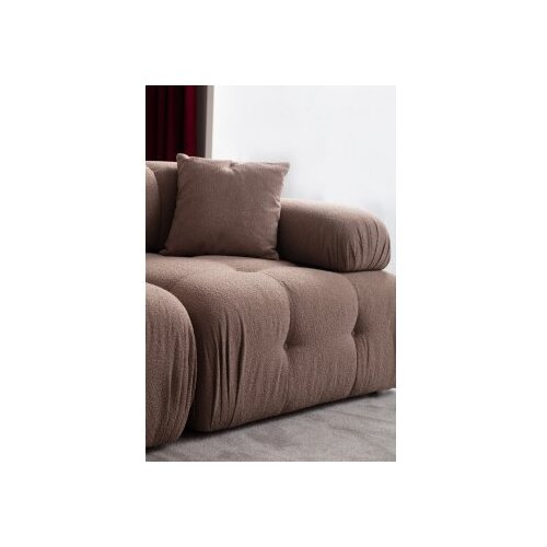 Atelier Del Sofa L1 O1 1R Pouffe Doblo Ugaona garnitura, 3 sjedala, Cappuccino Slike
