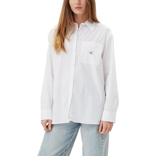 Calvin Klein Jeans Srajce &amp;amp; Bluze POPLIN RELAXED SHIRT LV047C143G Bela Slike