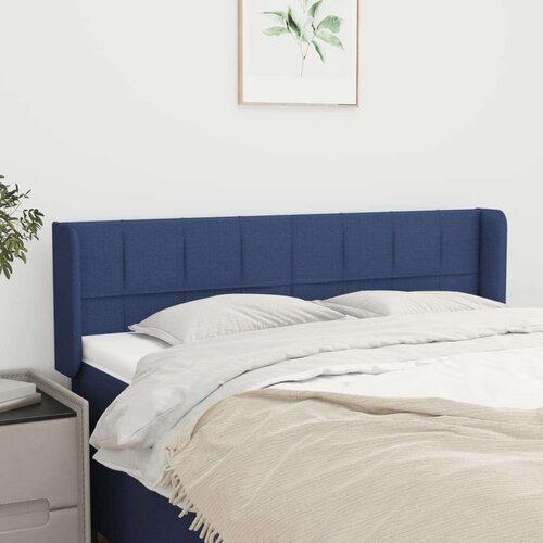  Vzglavje z u&amp;scaron;esi modro 147x16x78/88 cm blago, (20953999) Slike