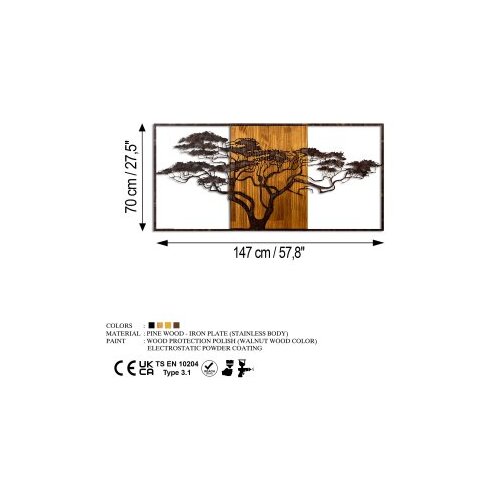 Wallity Zidna dekoracija Akacija-328-A, 147cmx70cmx3cm, Hrast Slike