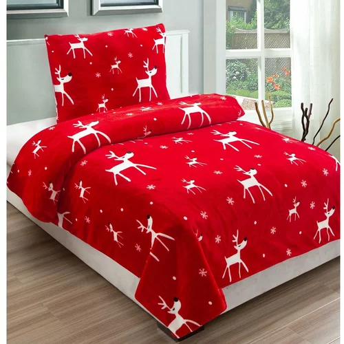 My House Rdeča posteljnina iz mikropliša Dasher, 140 x 200 cm