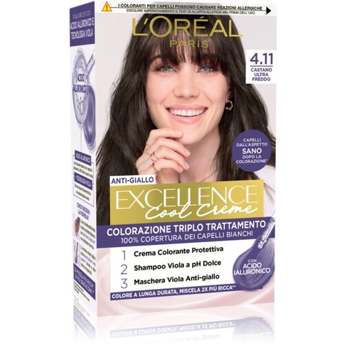 L´Oréal Paris Excellence Cool Creme barva za lase odtenek 4.11 Ultra Ash Brown 1 kos Cene