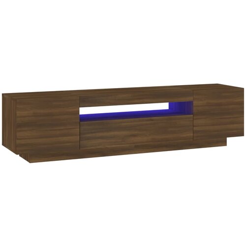 Maison Chic TV omarica - TV stojalo - Televizijska omarica z LED lučkami rjavi hrast 160x35x40 cm, (21700500) Cene