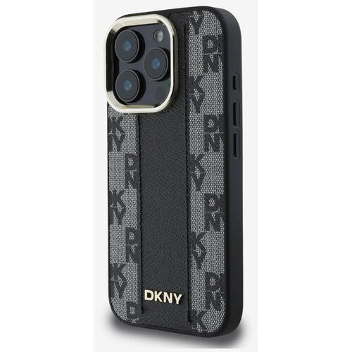 Dkny PU Leather Checkered Pattern Magsafe iPhone 16 Pro Black Ovitek za telefon Vijolična Slike