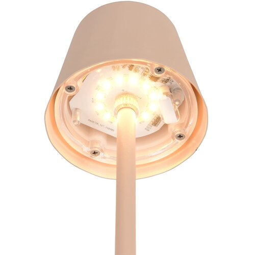  Kremno bela LED namizna svetilka s kovinskim senčilom (vi&amp;scaron;ina 21 cm) Diaz &amp;ndash; Slike