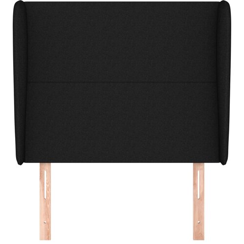  Uzglavlje s u&amp;scaron;ima crno 103x23x118/128 cm od tkanine Slike