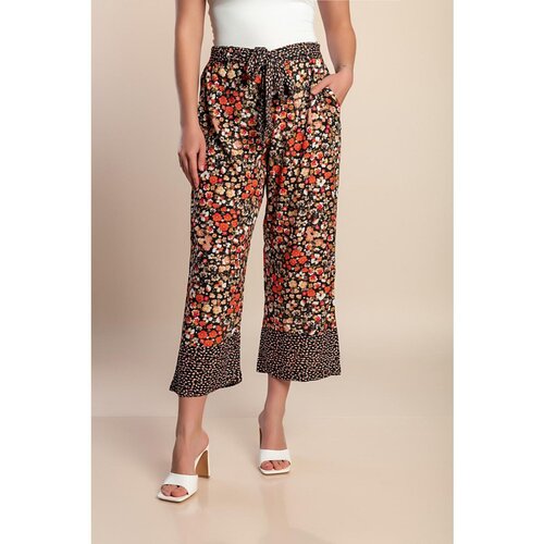 Fenzy Plus Size Hlače S Potiskom, Črne Cene