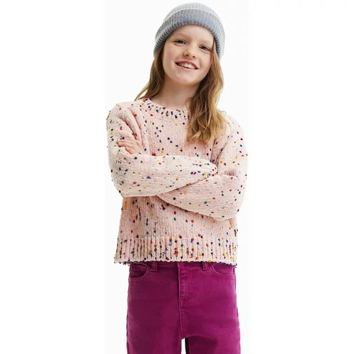 Desigual Dječji džemper boja: ružičasta, lagani