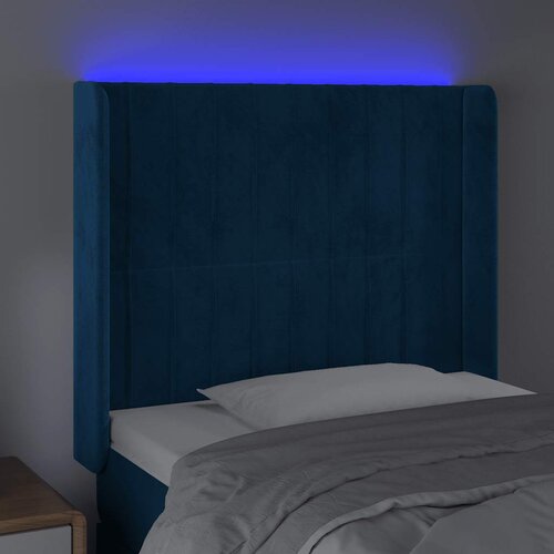  LED uzglavlje tamnoplavo 83x16x118/128 cm bar&amp;scaron;unasto Slike