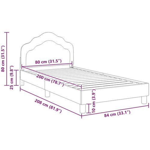  Krevet za djecu s uzglavljem Svijetlo siva 80 x 200 cm Bar&amp;scaron;un Slike