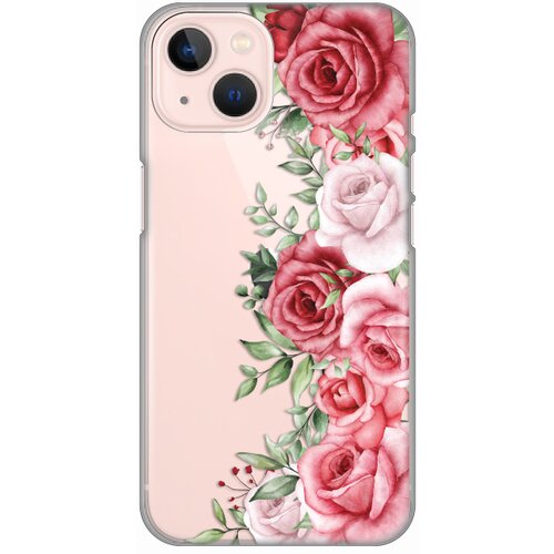 silikonska maska za iPhone 13 6.1 Wild Roses Print Skin providna Slike