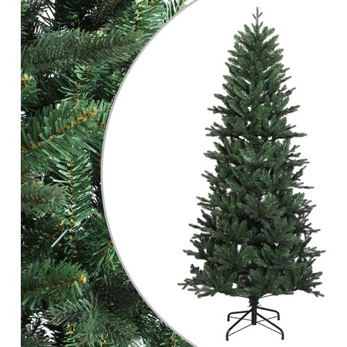  Umjetno božićno drvce s nogom 240 cm PVC i PE Zelena Slike