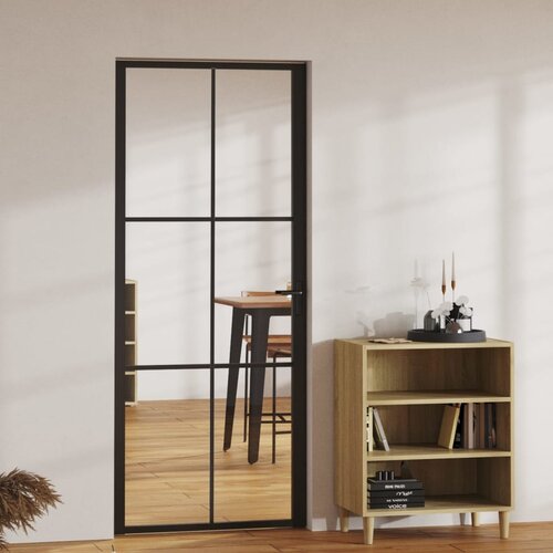 Furnova Notranja vrata ESG steklo in aluminij 83x201,5 cm črna, (21944541) Cene