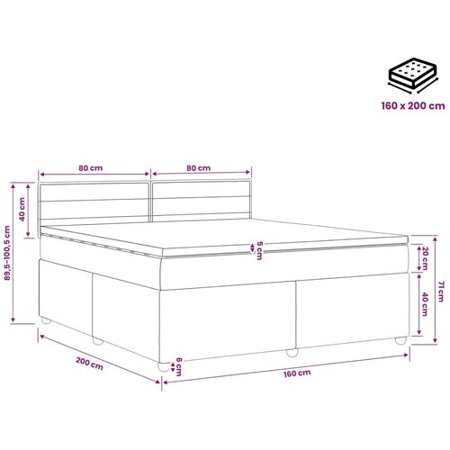  Boxspring krevet s madracem Tamno smeđa 160 x 200 cm Tkanina - Tamno smeđa 160 x 200 cm Dizajn linija Slike