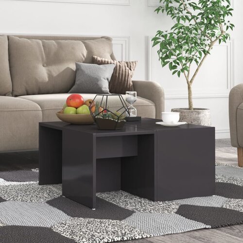 VidaXL Klubske mizice 4 kosi visok sijaj sive 33x33x33 cm iverna pl. Slike