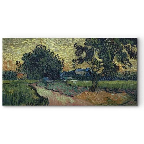  Slika - Vincent Van Gogh &amp;ndash; Landscape with the Chateau of Auvers at Sunset 60x30 Standard Slike