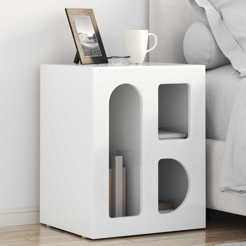 Noćni ormarić 2 pcs Visoki sjaj bijela 40 x 35 x 50 cm Cijene