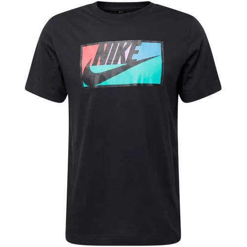 Nike Sportswear Majica 'CLUB' turkizna / svetlo modra / rdeča / črna