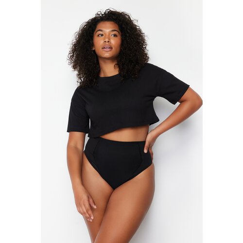 Trendyol Curve Black High Waist Panties with Recovery Effect Cene