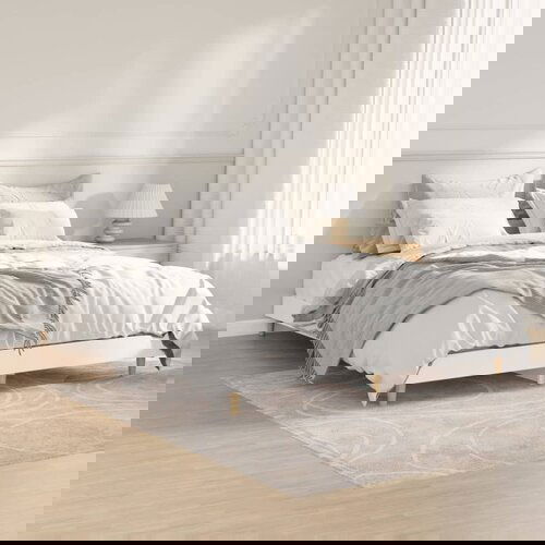 VidaXL Okvir za krevet bijeli 135x190 cm konstruirano drvo Slike
