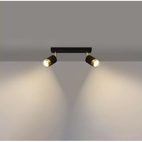  Sollux SL.1070 - Spot svetlo NERO 2xGU10/40W/230V crna/zlatna Slike