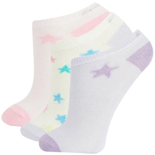 Defacto Girl's 3-Piece Cotton Booties Socks