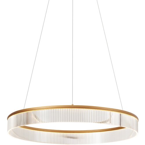 QAZQA Sodobna viseča svetilka medenina 78cm vklj. LED 3-stopenjsko zatemnjevanje - Anello Chandelier Cene