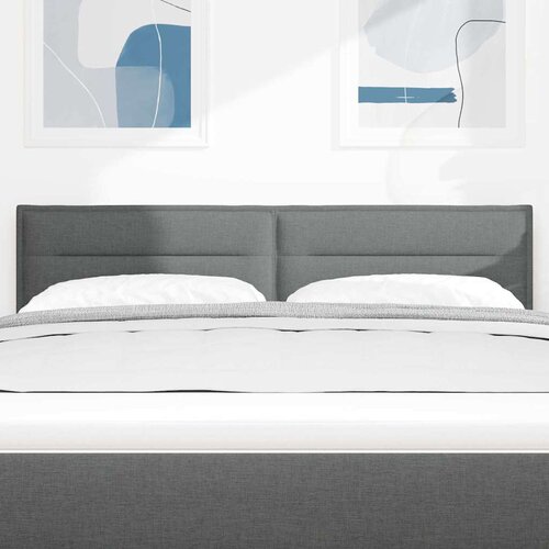  LED glava kreveta s LED trakama Tamno siva 160 cm tkanina Slike