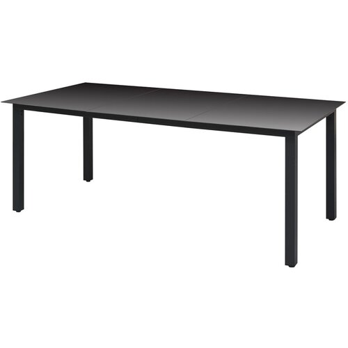 In vrtni stol crni 190 x 90 x 74 cm aluminijum i staklo Cijene
