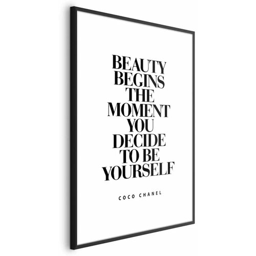  Plakat - Coco Chanel 21x30 Crni okvir s margom Cene