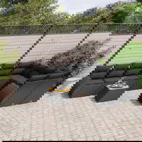 vidaXL 9-dijelni set vrtnih sofa s jastucima crni od poliratana Cijene