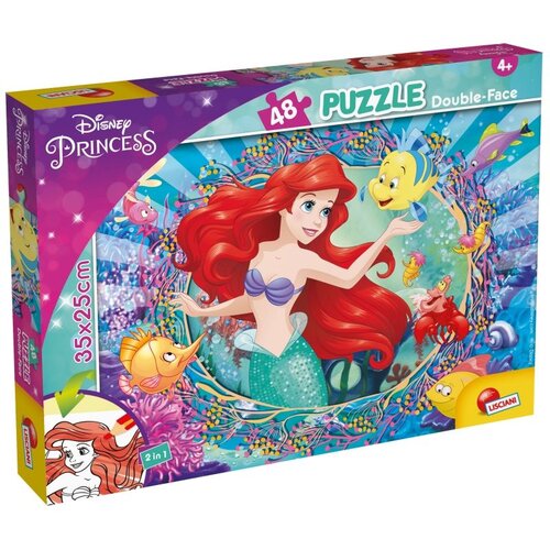 Lisciani Ariel mala morska deklica 2 v 1, 48-delni puzzle in pobarvanka 35x25 cm - Lisciani Cene
