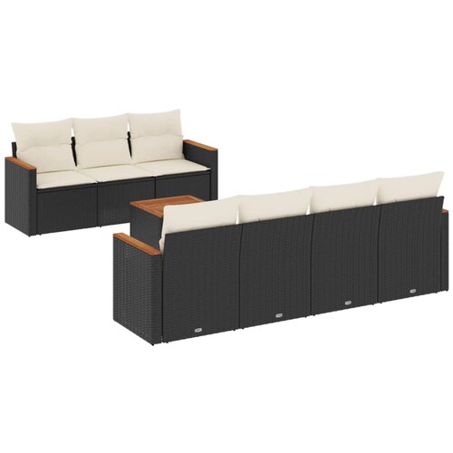 Maison Chic Seti vrtnega pohištva - Vrtna garnitura - Vrtni pohištvo set 8-delna z blazinami črn poli ratan, (21800358) Cene