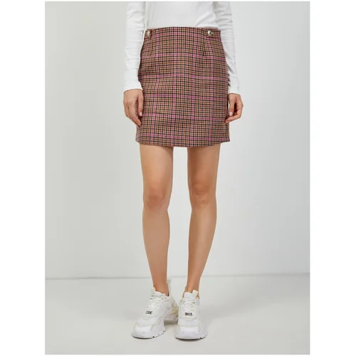 Tommy Hilfiger Brown Women's Plaid Skirt with Wool Admixture - Women