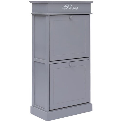 VidaXL Ormarić za cipele sivi 50 x 28 x 98 cm od drva paulovnije Slike