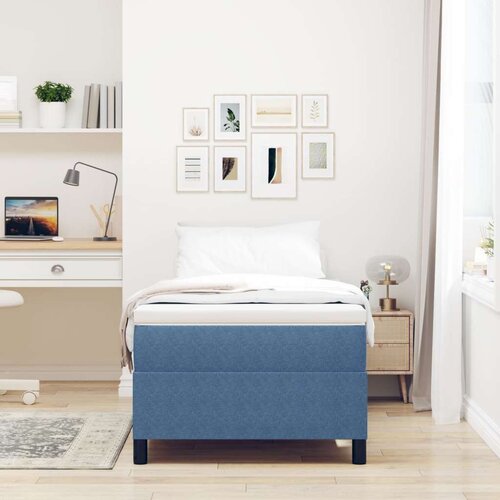 Box Spring Postelja Modra 100x200 cm Kordurojska Tkanina, (22051095) Cene