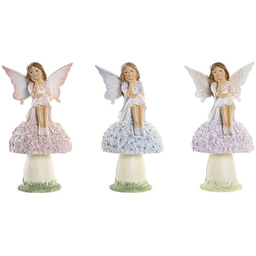  Okrasna Figura DKD Home Decor Modra Roza Lila Vila 9,5 x 8 x 17 cm (3 Kosi) Slike