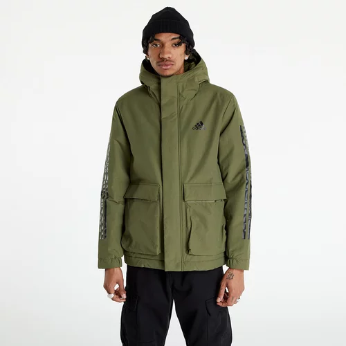 Adidas Utilitas 3-Stripes Hooded Jacket Green