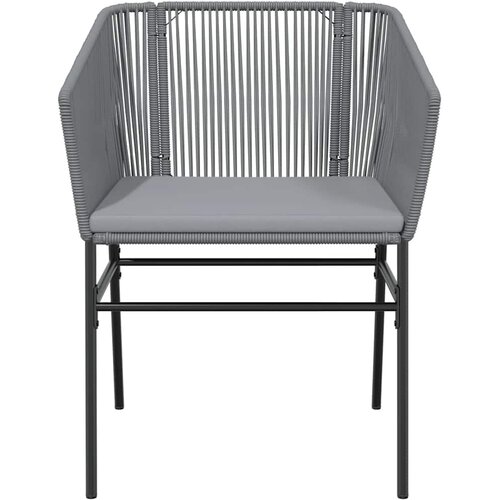  5-dijelni vrtni blagovaonski set s jastucima poliratan i staklo Siva 140 x 70 x 74 cm Slike