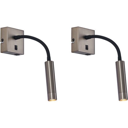 QAZQA Set van 2 moderne wandlamp gunmetal met USB-C - Gosna Cene