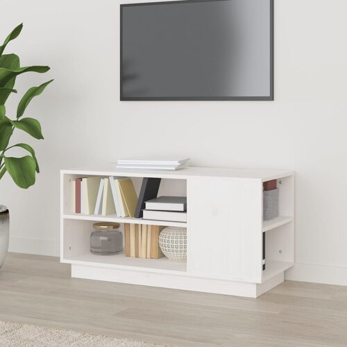 vidaXL TV omarica bela 80x35x40,5 cm trdna borovina Cene