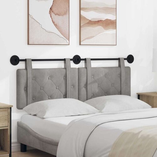  Držeće uzglavlje Zidne Svijetlo siva 150 x 55 x 5 cm Baršun - Svjetlosiva 140 cm bez LED Cene
