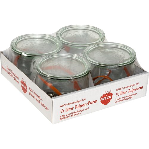 WECK rundrandglas tulpe 0,5l 4er pack Slike