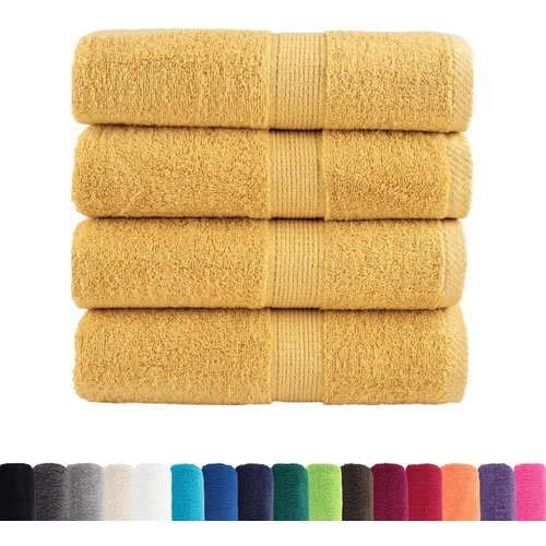 Premium ručnici za pranje SOLUND 4 kom zlatne boje 30x30 cm 600 g/m&amp;sup2; - Zlatno 30 x 30 cm 4 Slike