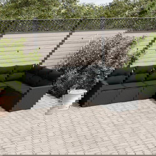 vidaXL 6-dijelni set vrtnih sofa s jastucima crni od poliratana Cijene
