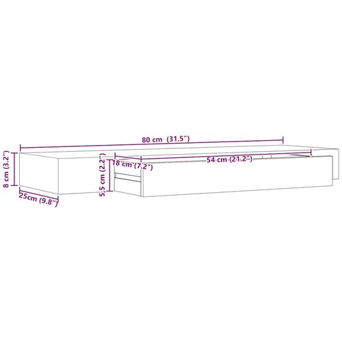  Plutajuća zidna polica s ladicom crna 80 x 25 x 8 cm Slike