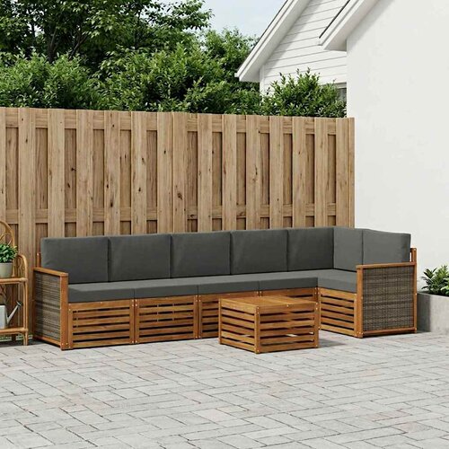  Set vanjskih sofa 6 kom. Prirodna i antracit Bijela Cene